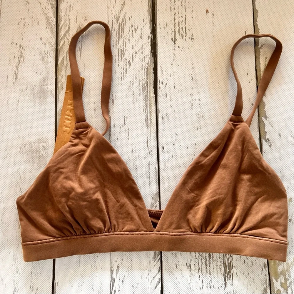SKIMS Fits everybody Triangle Bralette Sz S - Jasper NWT